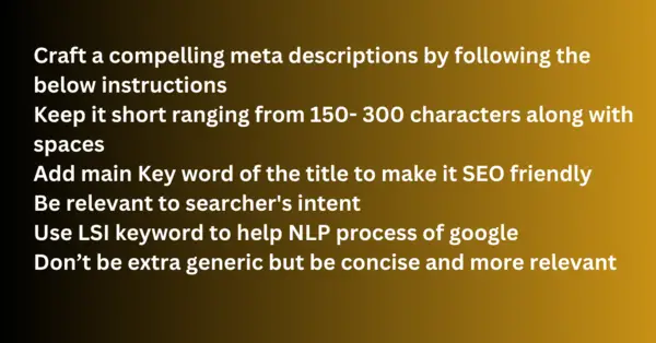 meta descriptions Prompt